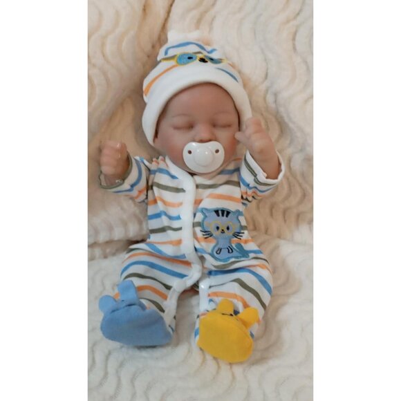 🆕12Inch Full Cloth Body With Vinyl Limbs Small Baby Doll Girl Realistic Doll - Picture 2 of 12